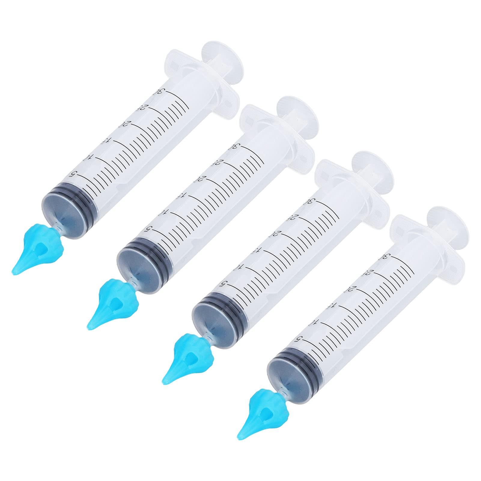 Airshi Ear Wax Syringe 4pcs Ear Irrigation Syringe 20ml 30ml Portable for Adult Kids Cleaning