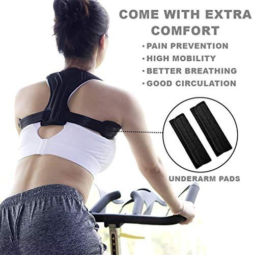 SADDPA DSMYYXGS Straighten Posture Corrector for Back Belt Prevent Slouching Relieve Pain Posture Straps Clavicle Support Brace for Women Men (Color : Black, Size : Large)