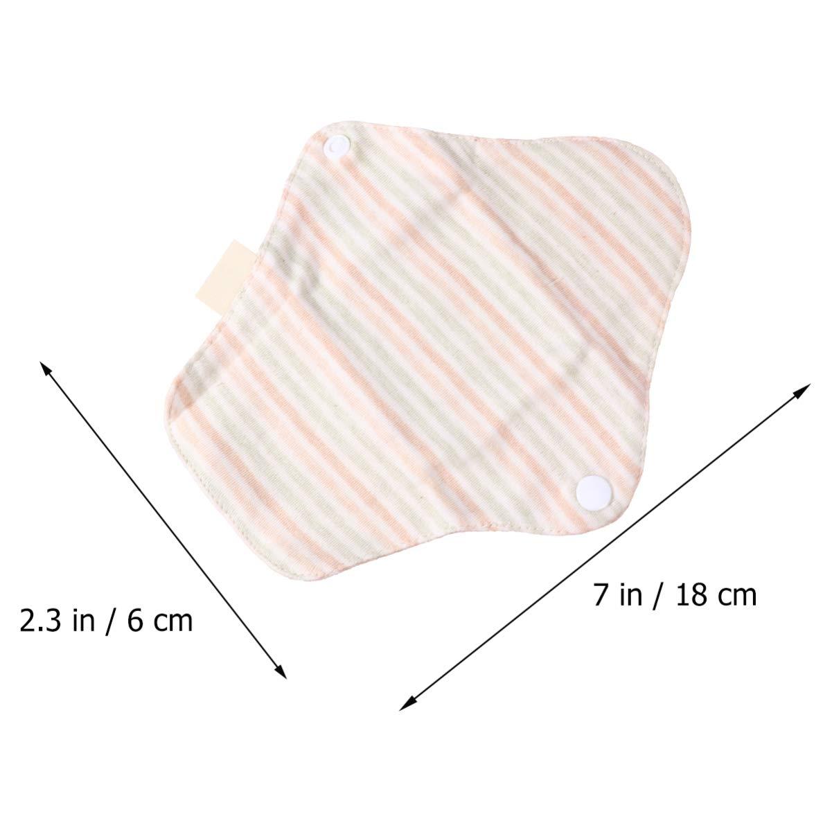 EXCEART 5pcs Reusable Pads Washable Cotton Mama Cloth Menstrual Pads Panty Liner Incontinence Napkins Towel for Women Lady Random Pattern