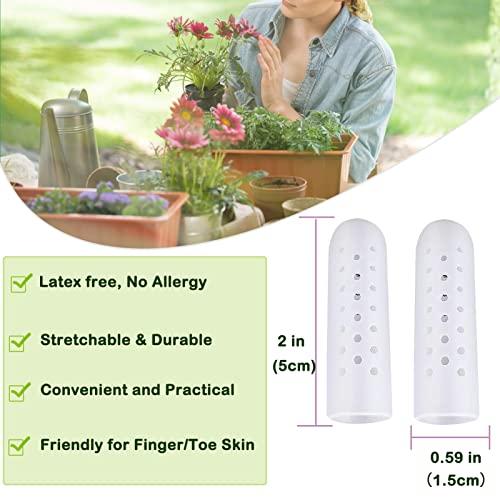 Kris-kikomy Kris-kikomy 14 PCS Silicone Finger Cots Gel Finger Protectors, Finger Bandage - New Breathable Finger Caps with Holes for Finger Cracking, Eczema, Trigger Fingers, Blisters, Broken Toe (White)