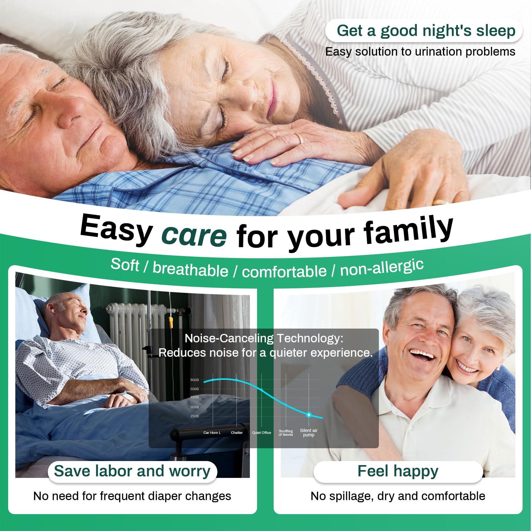 Joogto 2025 Upgrade Female Electric Urinal - Automatic Start-Stop Dispenser, 2000ML Capacity with 6.5 ft Catheter, Bed Rest Anti-Leakage Design, Easy-to-Clean, Unisex, with Lid Funnel