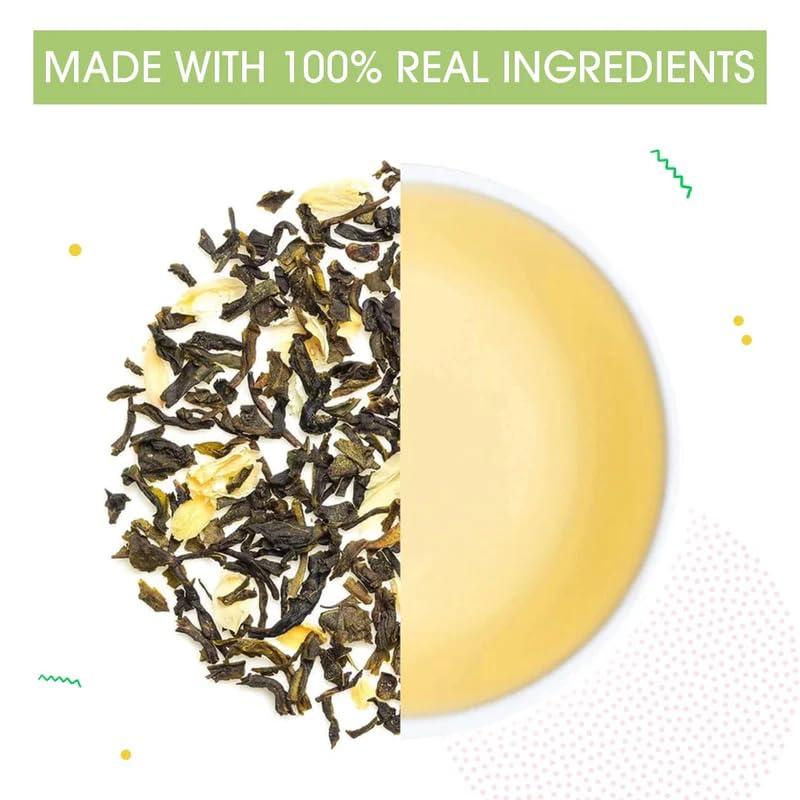 Teabox Teabox Premium ORGANIC Green Tea With Jasmine Flowers And Natural Flavours | 100% Whole Leaf Green Tea From The Himalayas | USDA ORGANIC (50 Count (Pack of 1))