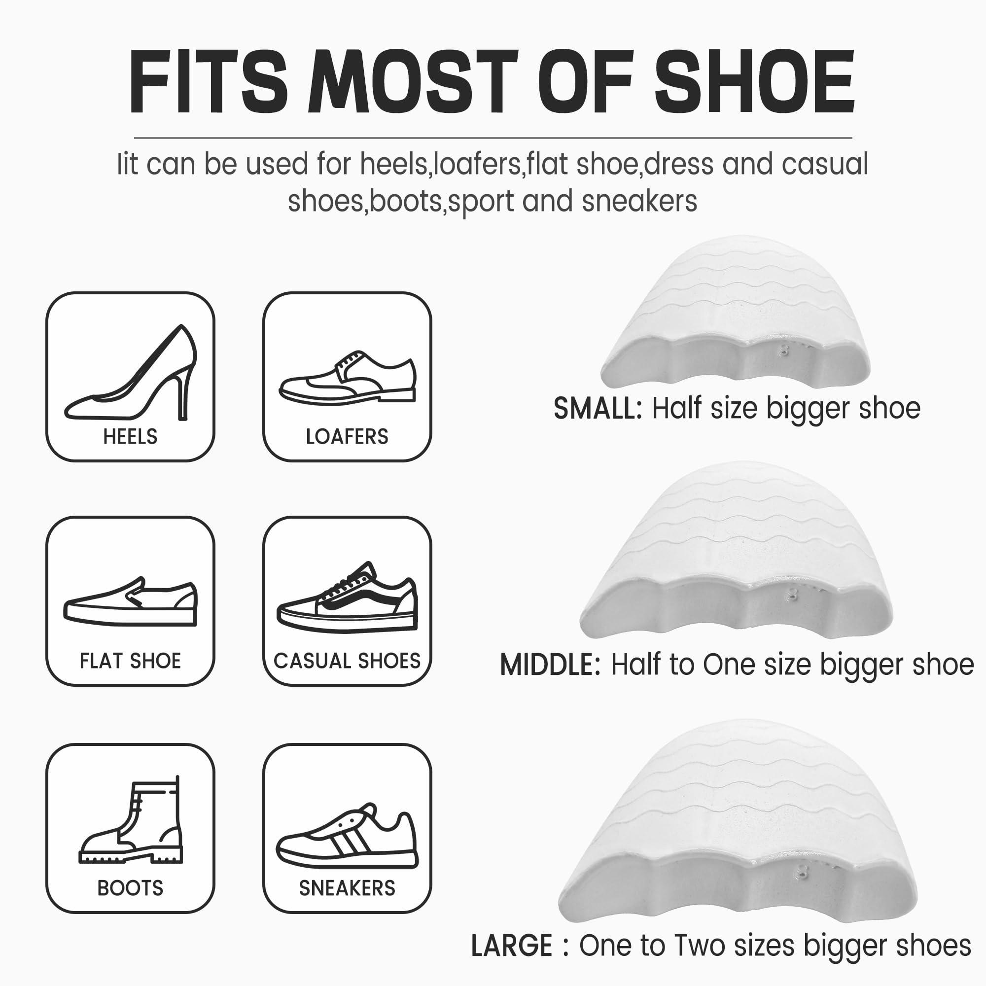 BCCKLE Shoe Fillers for Loose Shoe,Toe Filler Inserts with Anti Slip Strip,Shoe Inserts for Shoe Too Big,Make Shoes Fit and Prevent Heel sliping,for Both Men and Women.