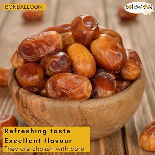 bonballoon 100% Natural Egyptian Semi Dry Unpressed Medium Sized Dates With Pits With Very Sweet Taste Halal Packed And Protected In Cartoon Box Tamar Tamr Tamaar Ramadan Halal ( 1 Pack / 700 gm ) Premium