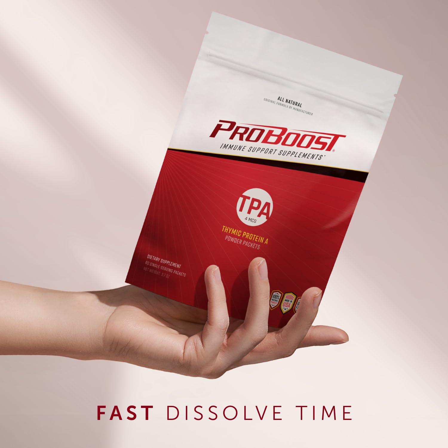 ProBoost ProBoost, 4 McG Thymic Protein A (TPA) Powder Packets - All Natural, Non-GMO, Immune Regulation and Support Supplement - 60 Packets, 4 McG TPA/Serving