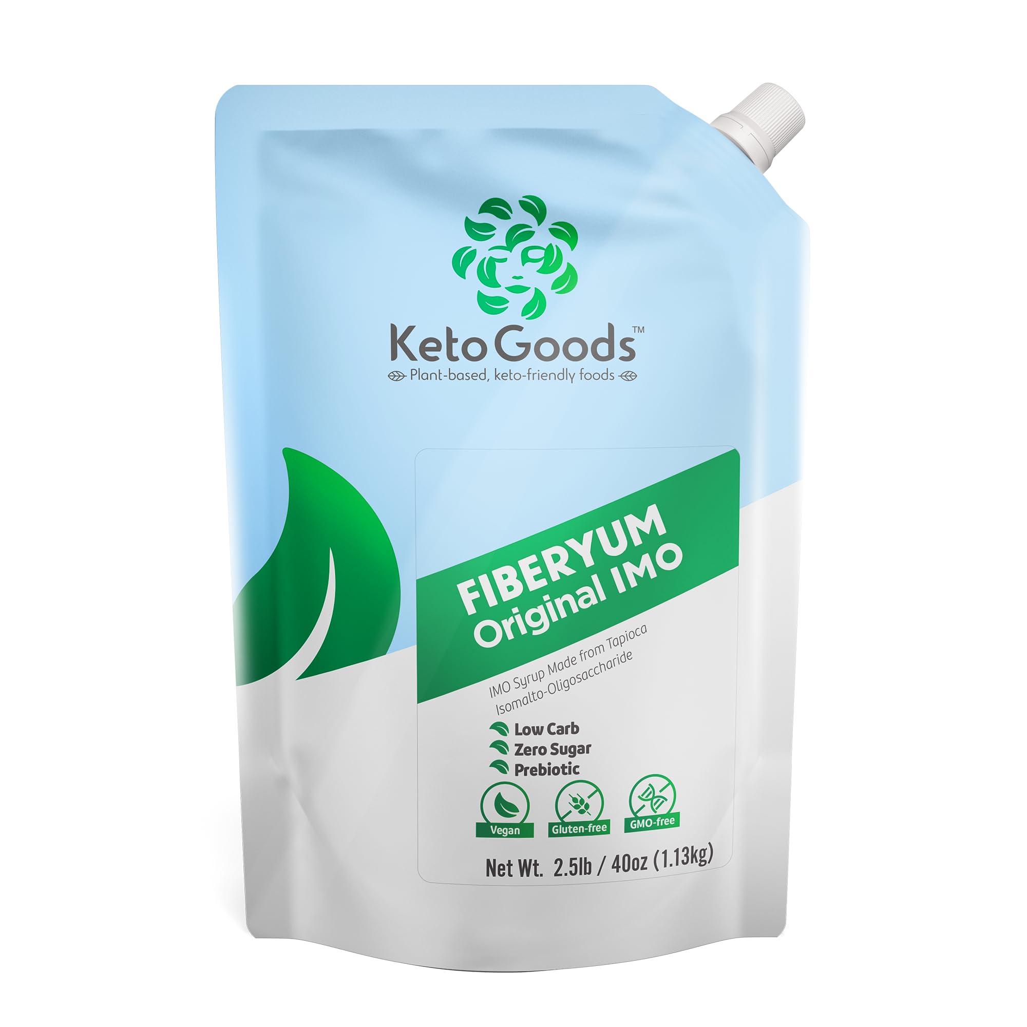 Keto Goods FiberYum Original IMO Syrup - Low Calorie Natural Prebiotic Fiber Syrup, Yacon Syrup Alternative, Provides Soluble Fiber and Sugar Free Sweetness (2.5lbs / 40oz)