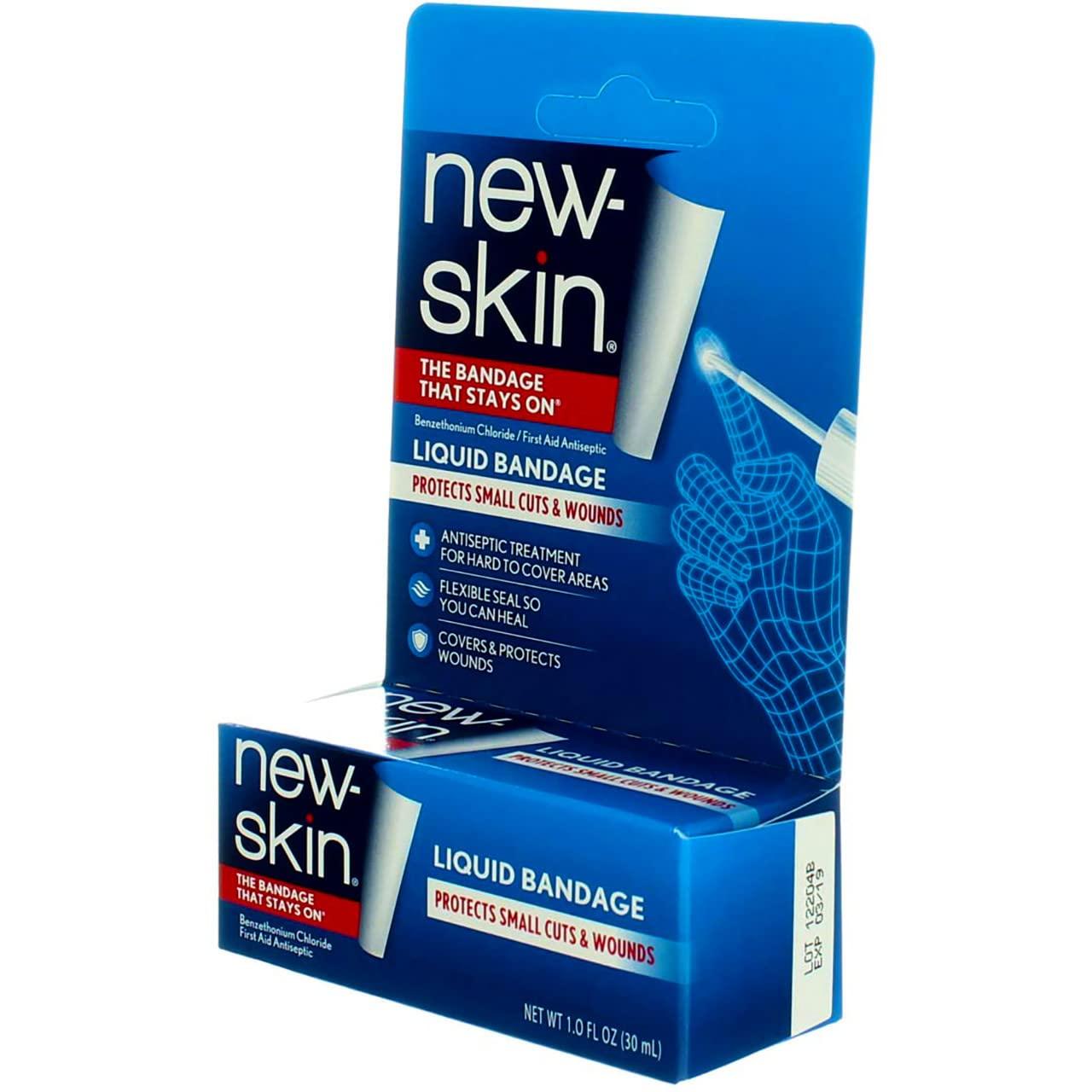 NEW-SKIN New-Skin Liquid Bandage, Waterproof Bandage for Scrapes and Minor Cuts, 1 fl oz (Pack of 5)