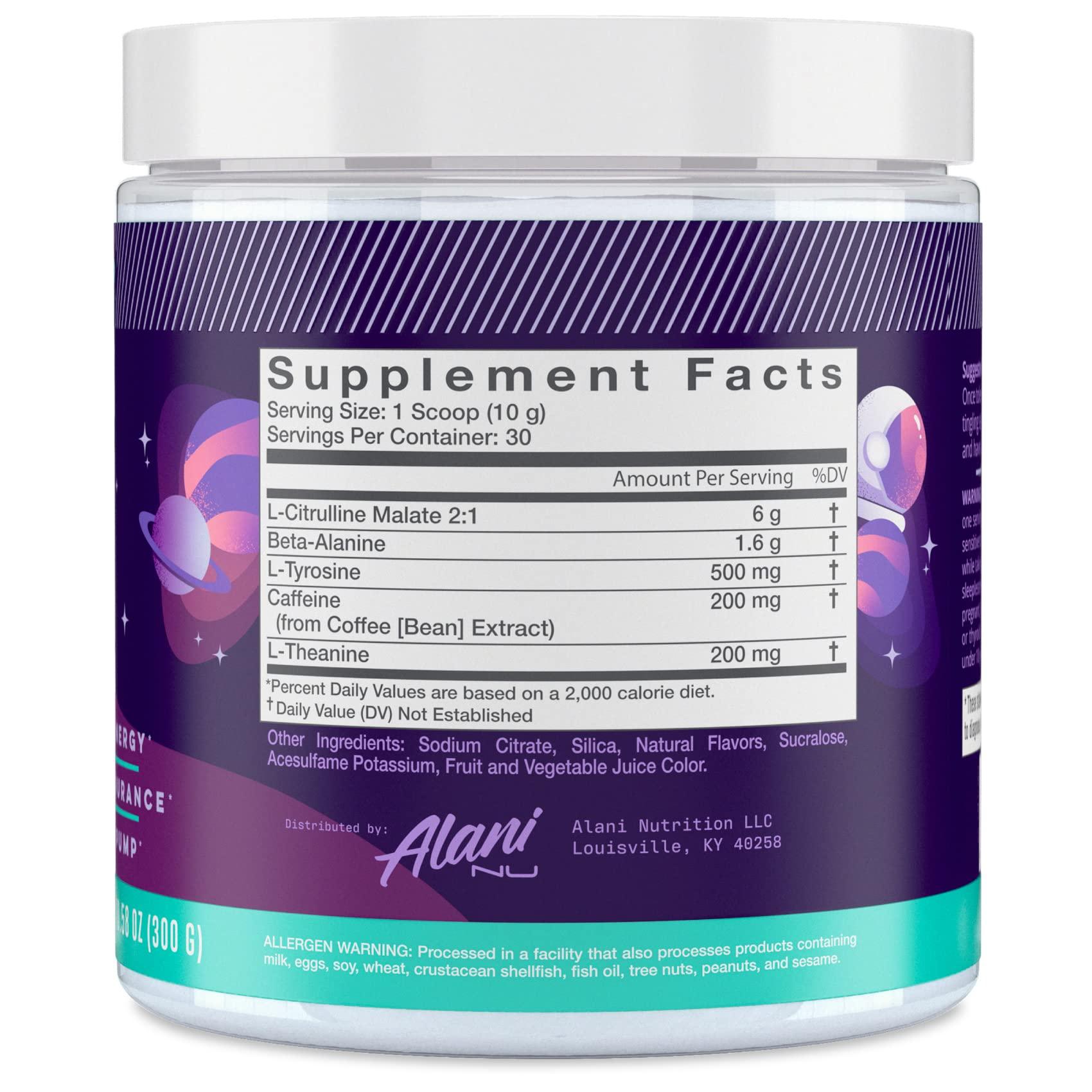 Alani Nu Alani Nu Pre Workout Powder Cosmic Stardust, Amino Energy Boost, Endurance Supplement, Sugar Free, 200mg Caffeine, L-Theanine, Beta-Alanine, Citrulline, 30 Servings