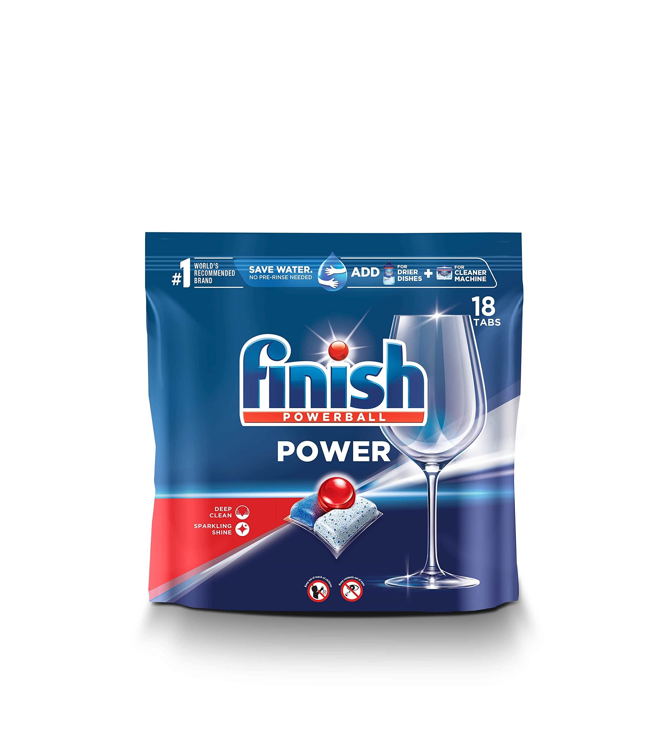 Finish FINISH Power - 18ct - Dishwasher Detergent - Powerball - Dishwashing Tablets - Dish Tabs