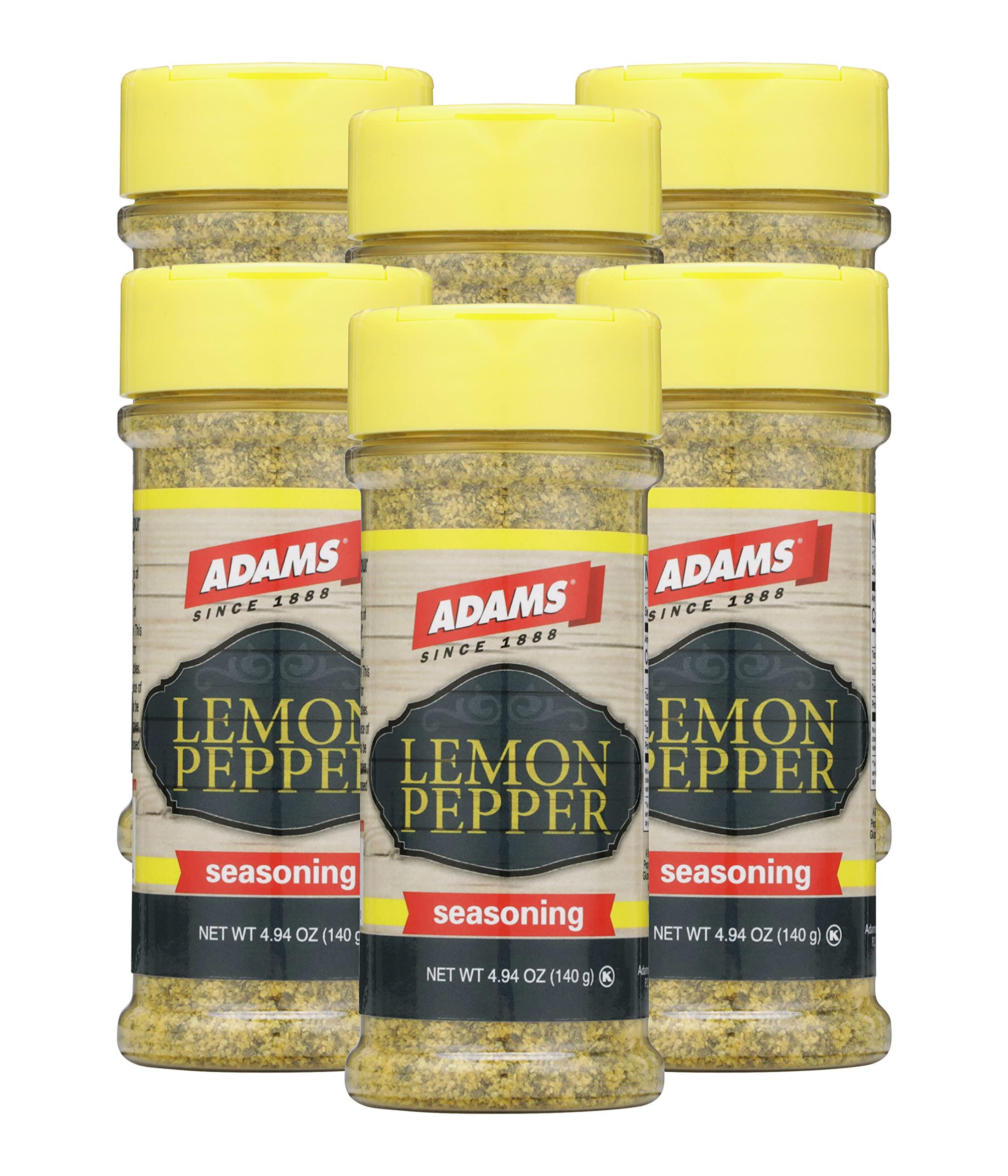 Adams Extract Adams Lemon Pepper Seasoning, 4.94 Ounce Bottle (Pack of 6)