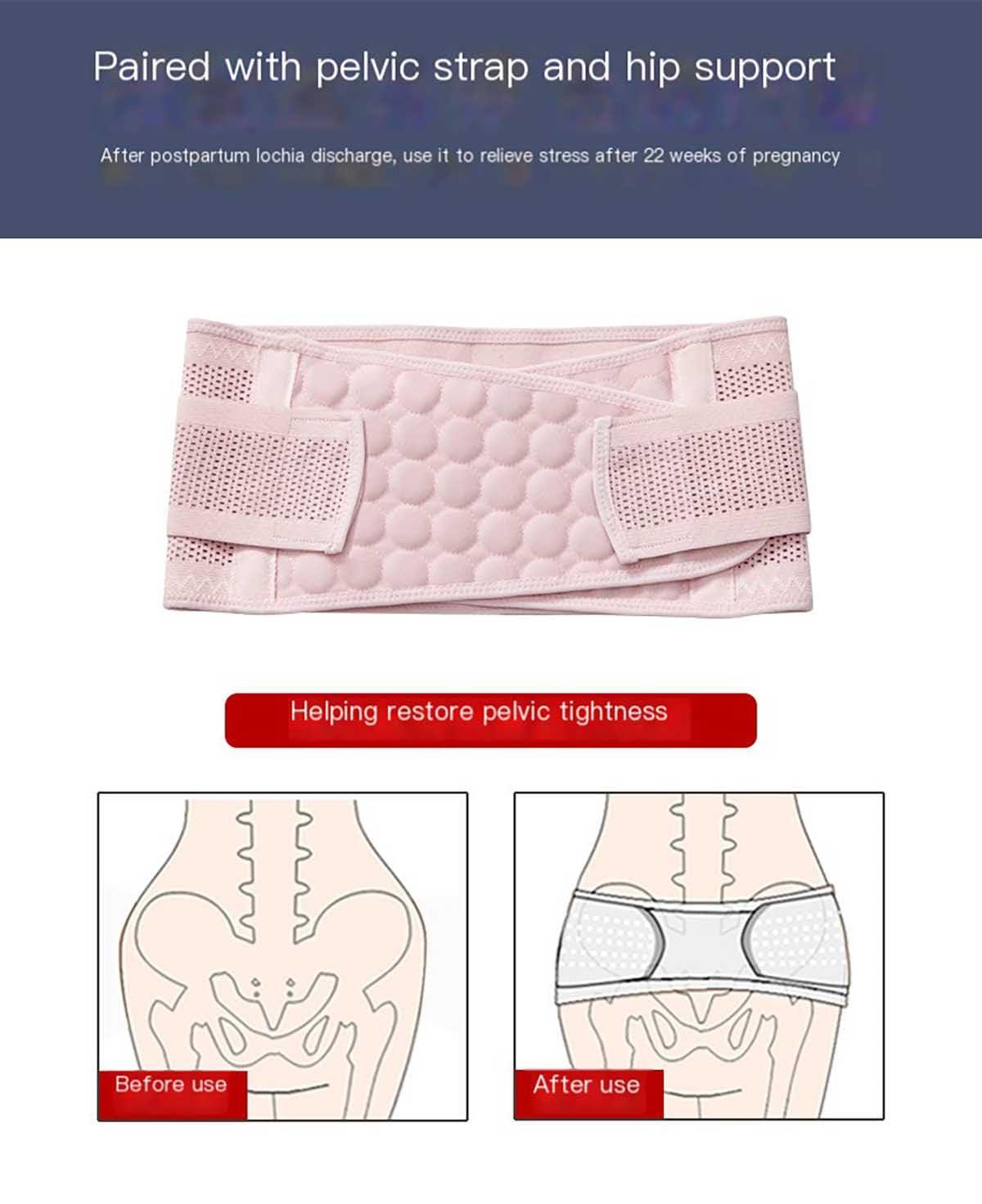 kiobrvhe kiobrvhe Plus Size Postpartum Support Recovery Breathable Belly Wrap Waist Pelvis Belt Body Shaper Postnatal Shapewear (A Pink,XXL,US,Alpha,XX-Large,Regular,Regular)