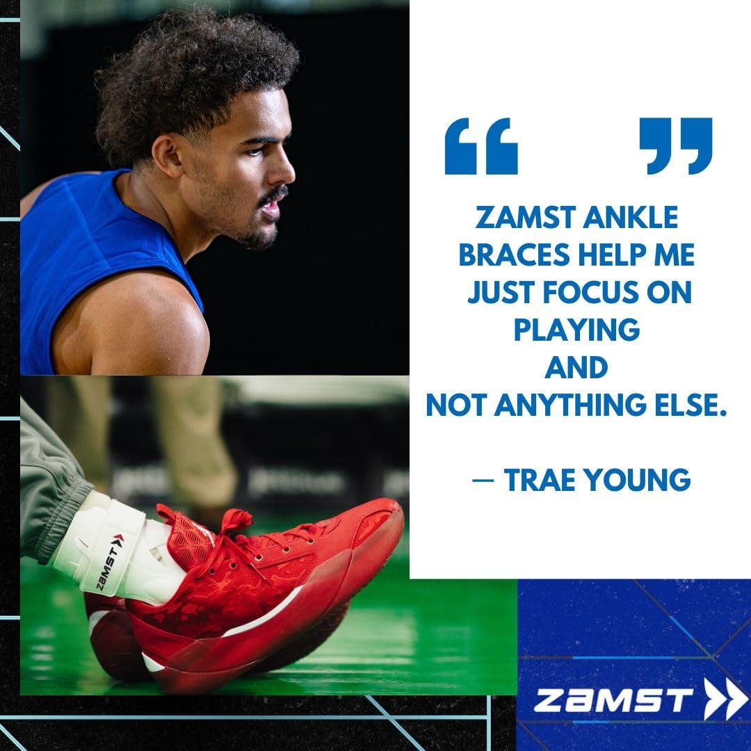 Zamst Zamst A2-DX Sports Ankle Brace with Protective Guards For High Ankle Sprains and Chronic Ankle Instability-for Basketball, Volleyball, Lacrosse, Football-Black, Left Large