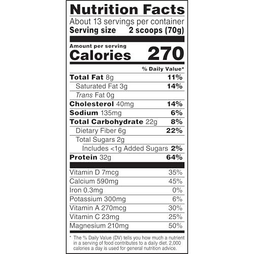 Muscle Milk Muscle Milk Genuine Protein Powder, Vanilla Crème, 1.93 Pounds, 12 Servings, 32g Protein, 2g Sugar, Calcium, Vitamins A, C & D, NSF Certified for Sport, Energizing Snack, Packaging May Vary