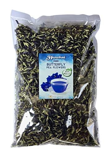 HUNCHAI HUNCHAI Butterfly pea Flowers Whole 500 g. Dried Herb 100% for Blue & Purple Drinks and Food Coloring