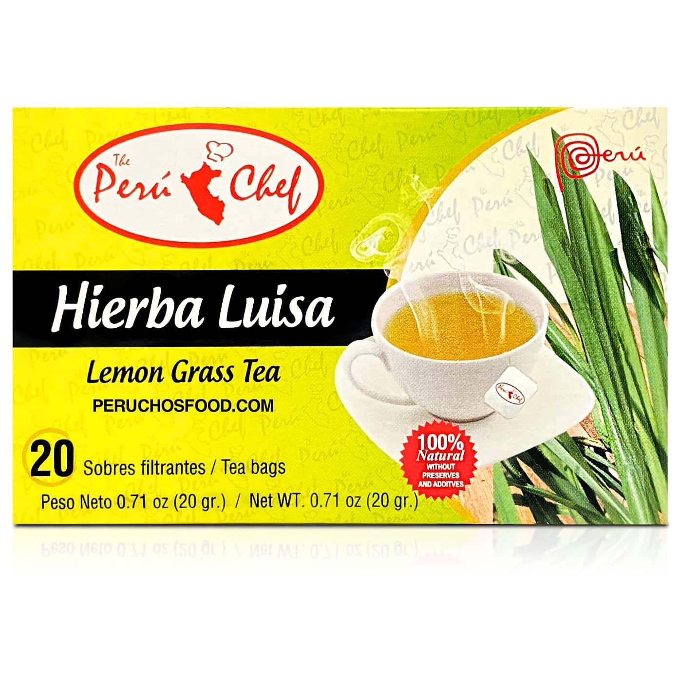 Peruchef Peruchef Te Hierba Luisa 20 Sobres Filtrantes | 20 Tea Bags of Lemon Grass from Peru 3 Pack