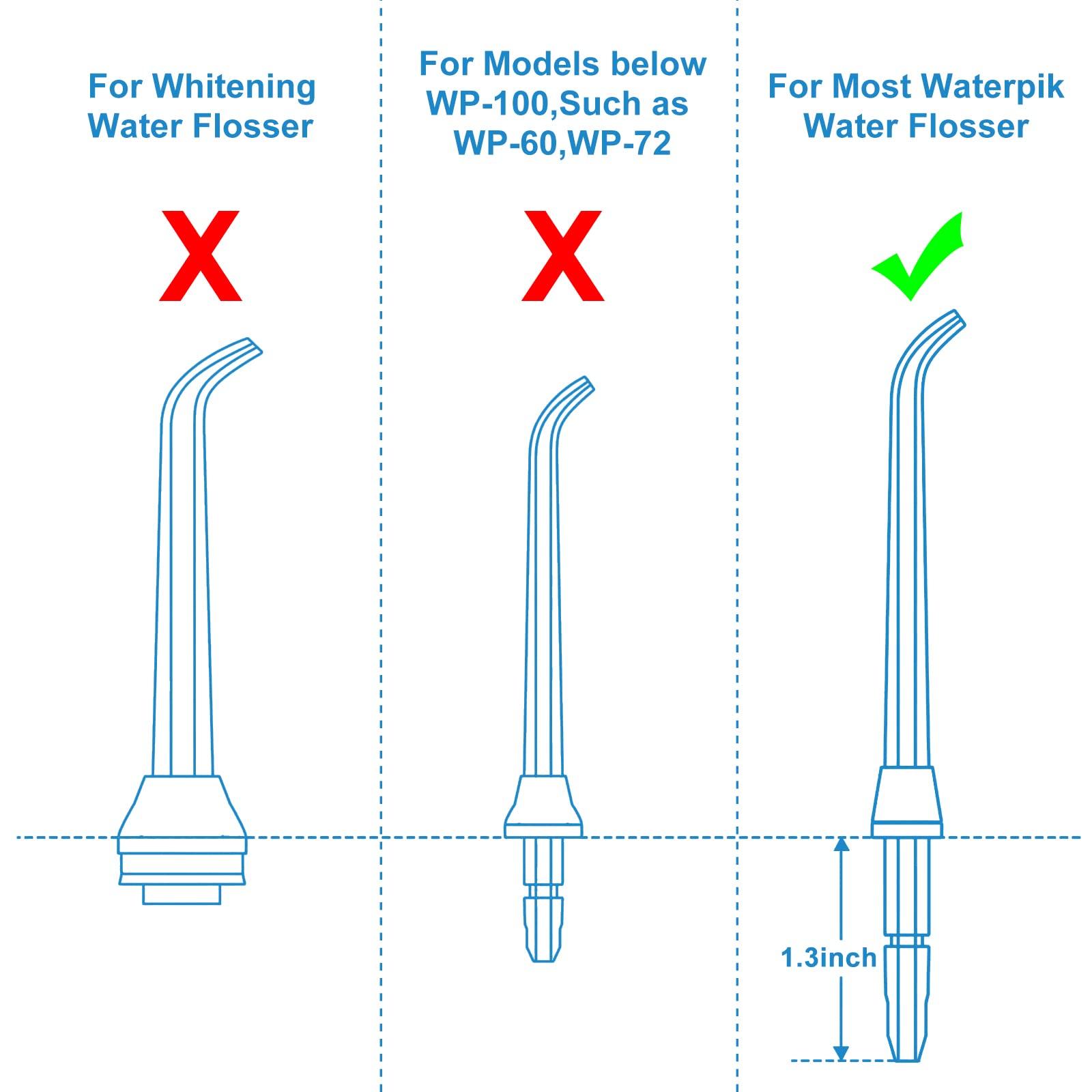 RAXSEG Flosser Replacement Tips for Waterpik Water Flosser, Reach Flosser Refill Heads Replacement Heads for Waterpik, Compatible with Waterpik Oral Irrigator & Dental Flosser(6 Classic Jet Tips)
