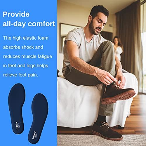 LTOHOE Memory Foam Insoles for Men, Replacement Shoe Inserts for Work Boot, Running Shoes, Hiking Shoes, Sneaker, Cushion Shoe Insoles Shock Absorbing for Foot Pain Relief, Comfort Inner Soles Navy US 8