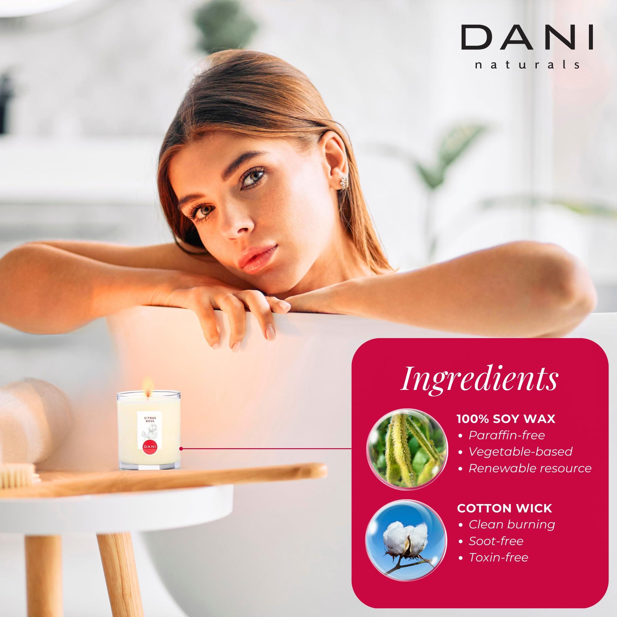 DANI DANI Naturals Scented Soy Candle - 7.5 Ounces (Citrus Rose)