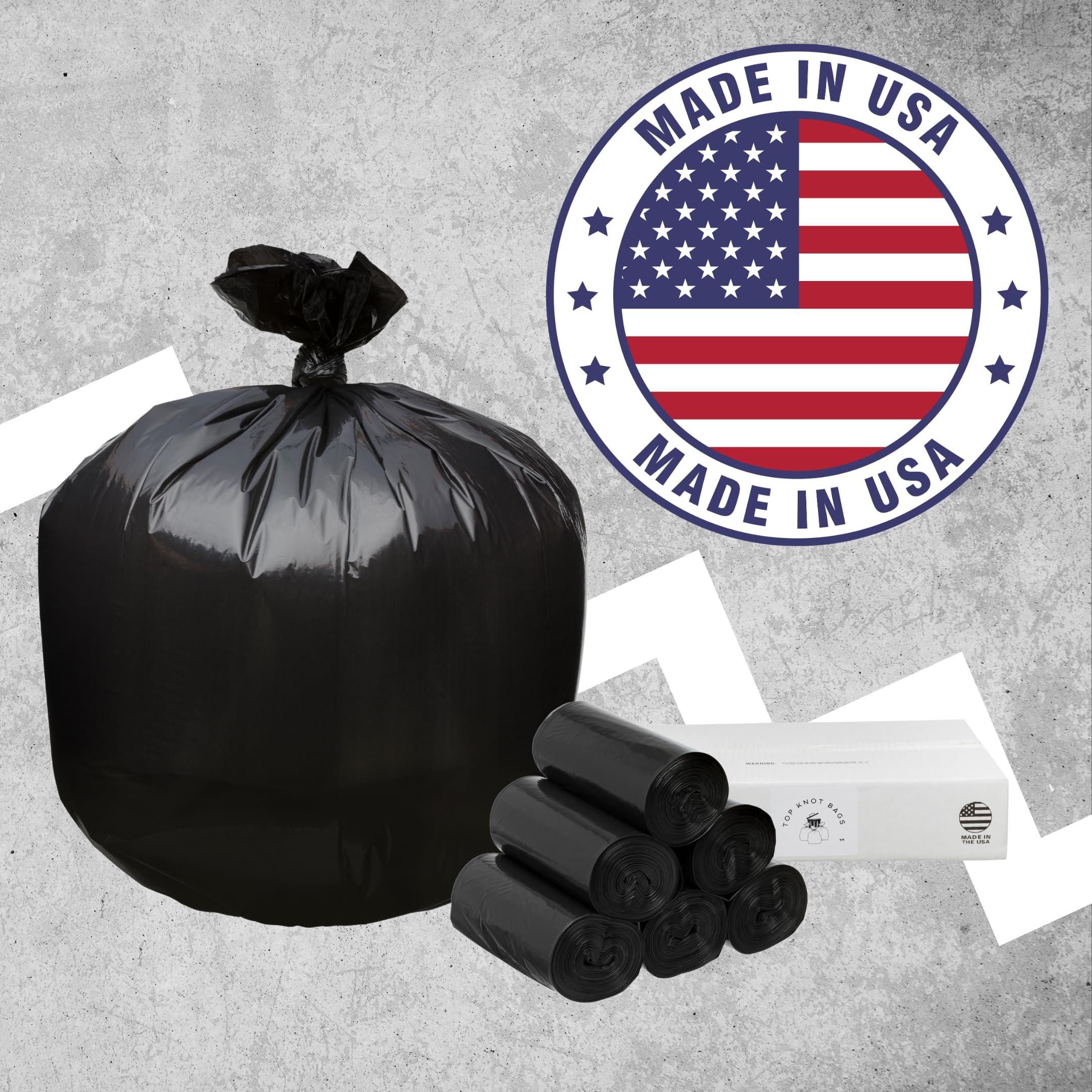 Top Knot Bags Top Knot Bags 33 Gallon Garbage Trash Bag 33X39\" 1.2 Mil Black 150 Count Can Liner Bulk 30 Gallon 31 Gallon 32 Gallon 34 Gallon 35 Gallon Made in USA