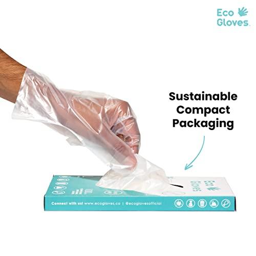 Eco Gloves Eco Gloves Plant-Based Eco-Friendly Compostable Disposable Gloves for Food Prep, Cooking, Serving, Beauty Salons, Arts & Craft, Household Cleaning | 100-Count | Clear (Small)