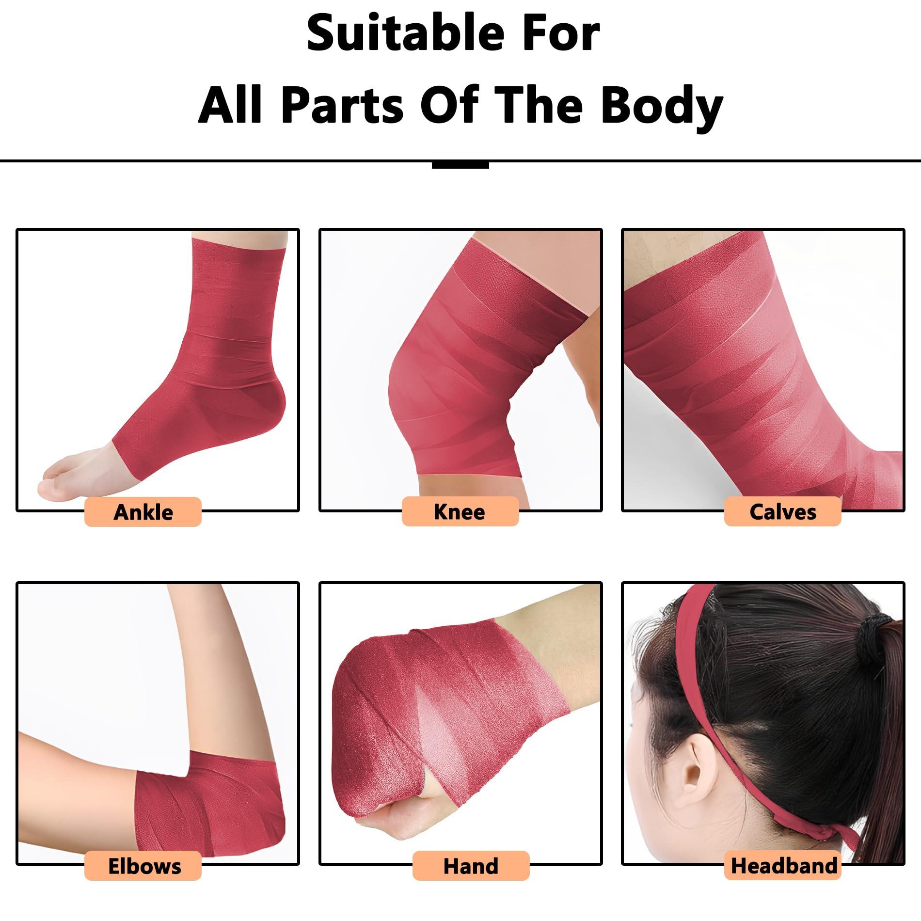 TTZEZE Pre Wrap Tape,TTZEZE Athletic Foam Underwrap,Soft Prewrap Headbands,Smooth Sports Wrap Roll,Pre Wrap Bandage Sport Tape for Ankles Wrists Hands Elbows 2.76 Inch x 11 Yards Rose Pink 6-Rolls