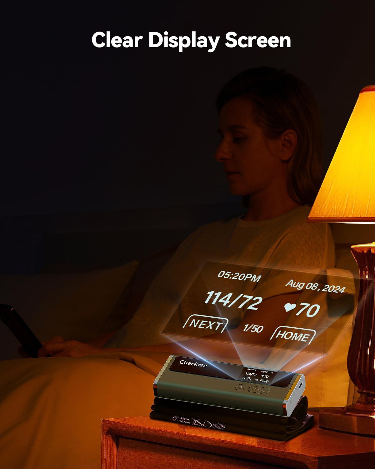 Checkme Checkme Blood Pressure Monitor for Home Use - Upper Arm Cuff, Bluetooth BP Machine, Accurate Readings in 30 sec, App Enabled for iOS & Android, Stores 50 BP Readings, FSA/HSA Eligible, Green