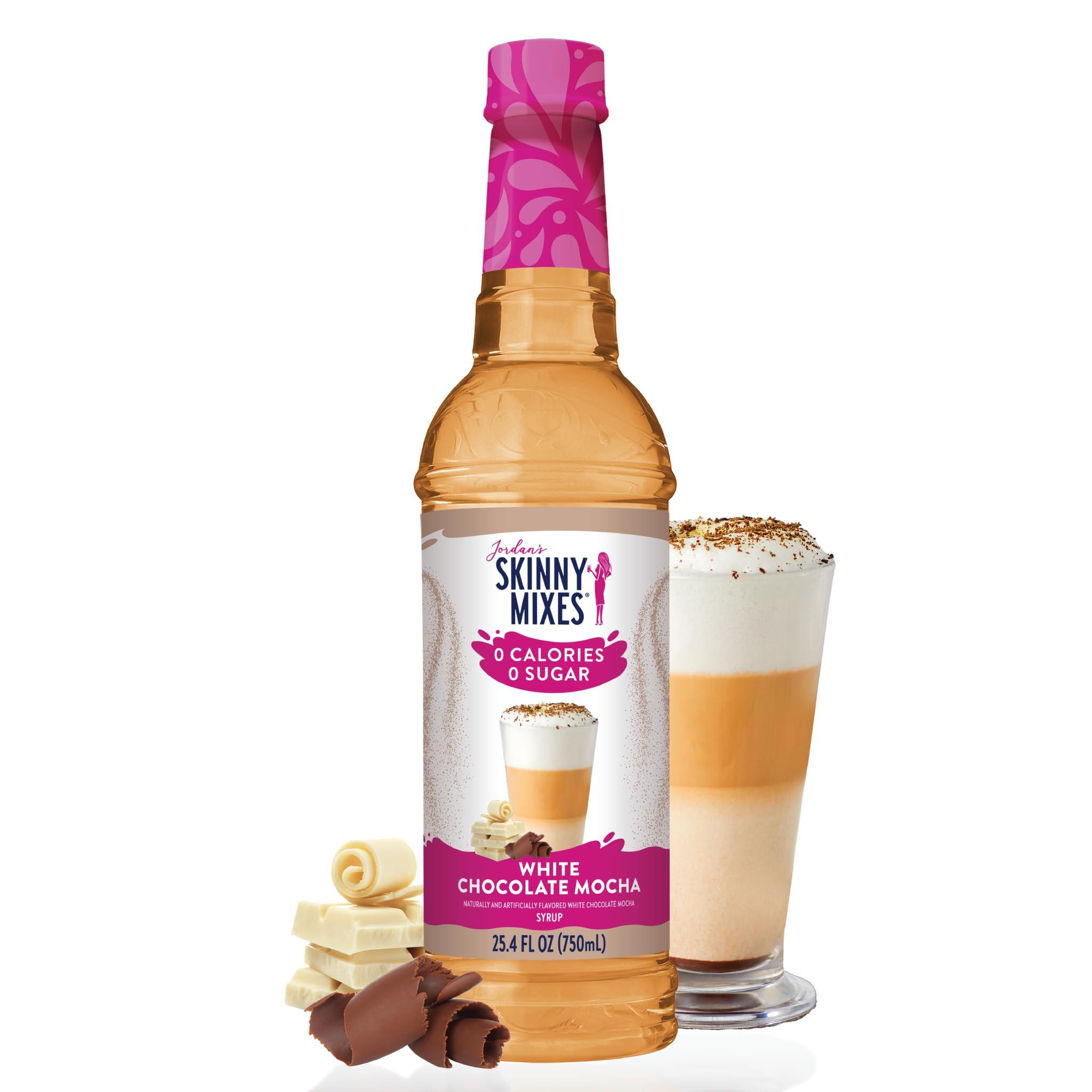 Jordan's Skinny Mixes Jordan\'s Skinny Syrups Sugar Free Coffee Syrup, White Chocolate Mocha Flavor Mix, Zero Calorie Flavoring for Chai Latte, Protein Shake, Cocktail & More, Gluten Free, Keto Friendly, 25.4 Fl Oz, 1 Pack