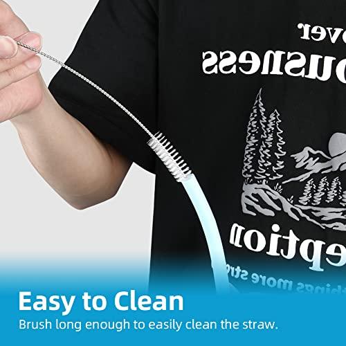 AUAUY AUAUY 6 PCS Silicone Replacement Straws for Stanley 40oz 30oz Cup, Reusable Colorful Straws Compatible with Stanley Adventure Quencher Travel Tumbler, Cup Straws with Cleaning Brush & Straw Covers