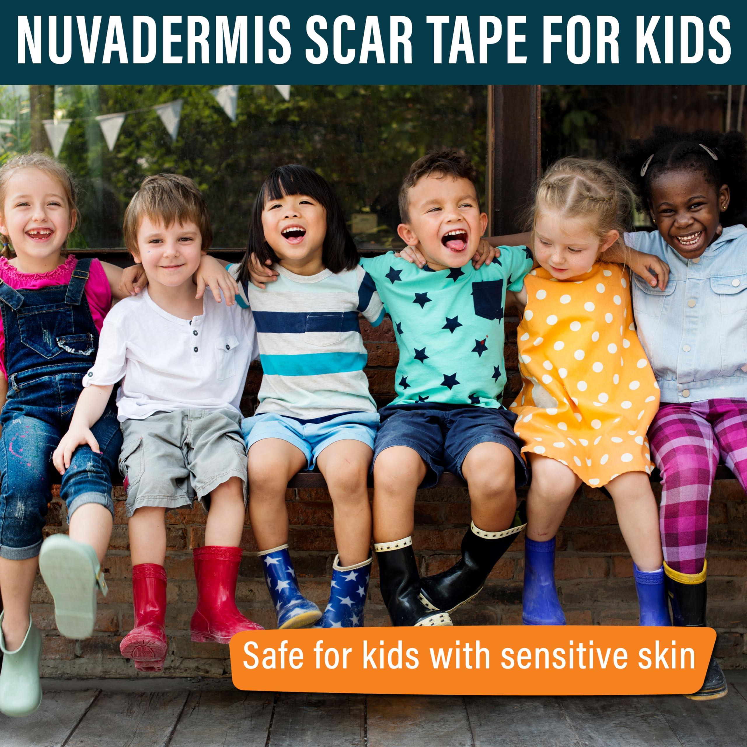 NUVADERMIS NUVADERMIS Silicone Scar Tape for Kids - Scar Tape for Surgical Scars - 120\" x 1.5\" Roll - Reusable Medical Grade Silicone Scar Tape for Children - 1 Pack - Dinosaurs