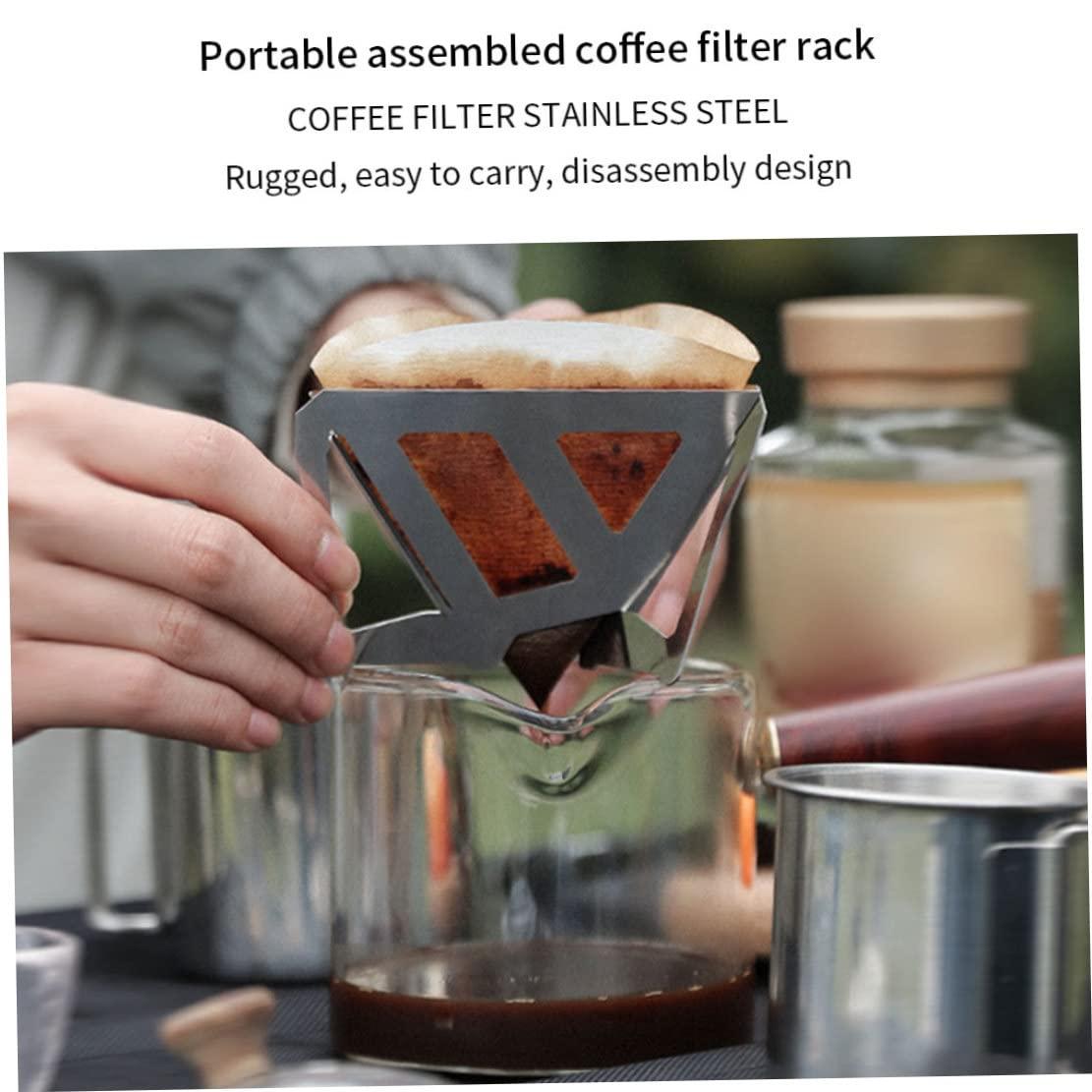 Mednkoku Collapsible Coffee Dripper Stainless Steel Portable Traveling Filter Drip Rack Stand Coffee drip stand