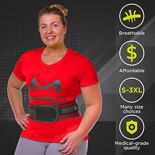 BraceAbility BraceAbility Spine Sport Back Brace - Athletic Men's and Women's Workout Lumbar Corset for Exercising, Running, Golfing, Driving, Fishing, Active Nurses and Police Work (Small)