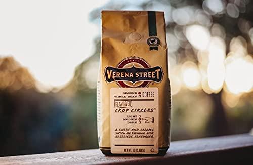 Verena Street Verena Street 10 Ounce Flavored Ground Coffee, Crop Circles Vanilla Hazelnut, Medium Roast, Rainforest Alliance Certified Arabica Coffee