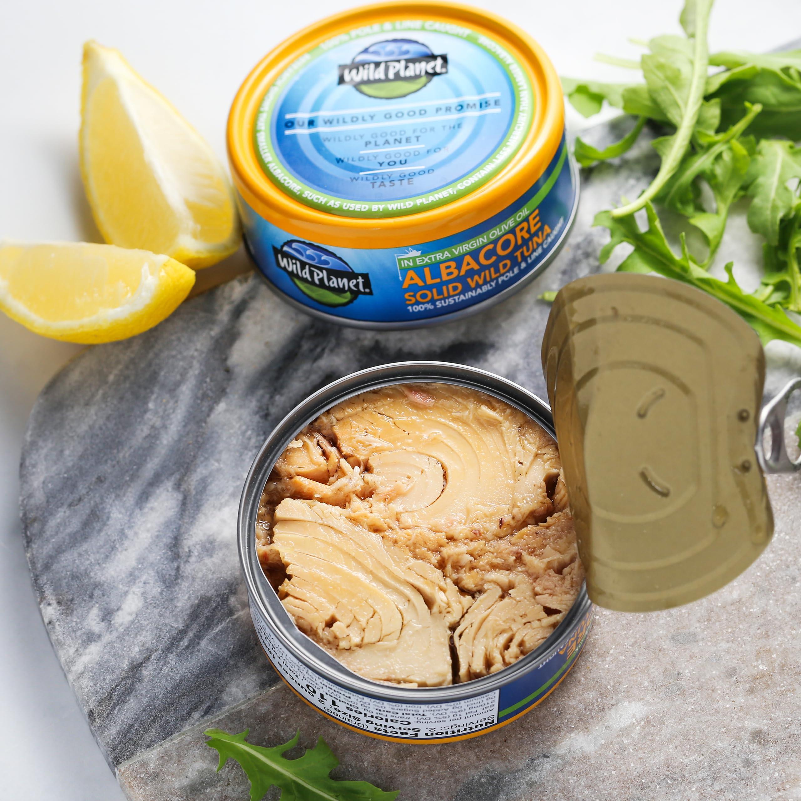 Wild Planet Wild Planet Albacore Wild Tuna in Extra Virgin Olive Oil, Canned Tuna, Sustainably Wild-Caught, Pole & Line, 5oz (Pack of 12)