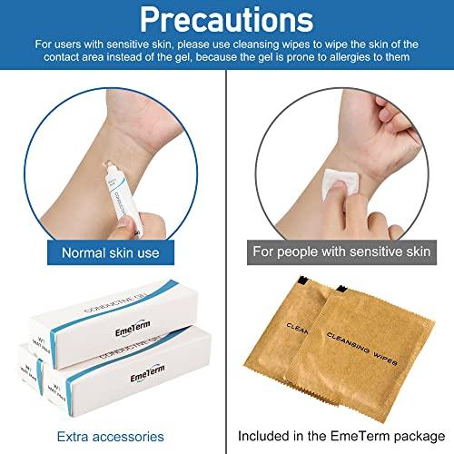EmeTerm EmeTerm Anti-Nausea Wristband Relieve Morning Motion Travel Sickness Rechargeable Drug Free Bands Without Side Effects - Extra 2pack Conductive Gel