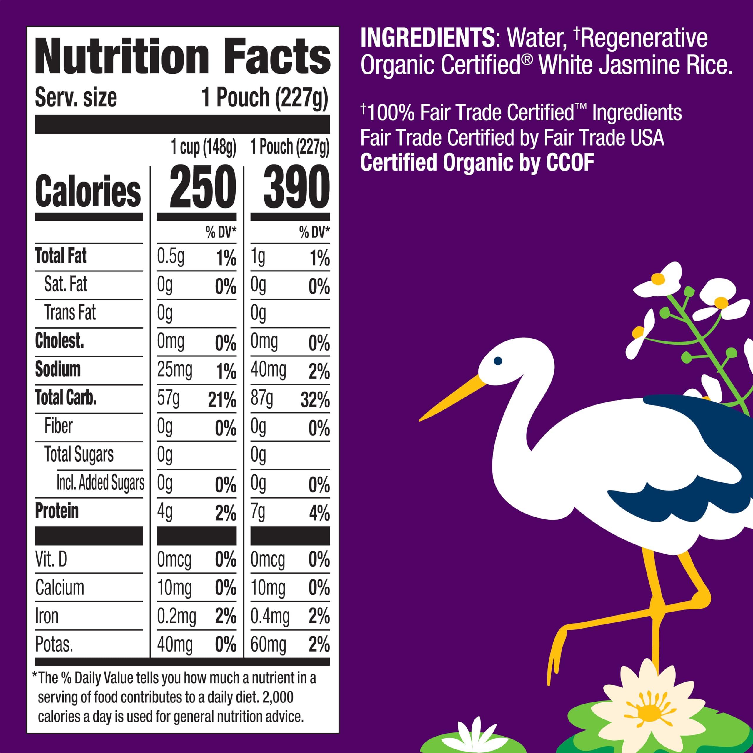 Lundberg Lundberg Jasmine Rice, Long Grain White Rice - Non-Sticky, Fluffy Aromatic Rice, Sustainably Grown in California, Regenerative Organic Certified, 8 Oz