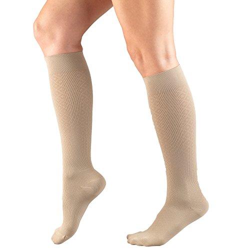 Truform Truform Women's Fit Compression Socks, Diamond Knit Pattern, 15-20 mmHg, Tan, Medium (Pack of 2)