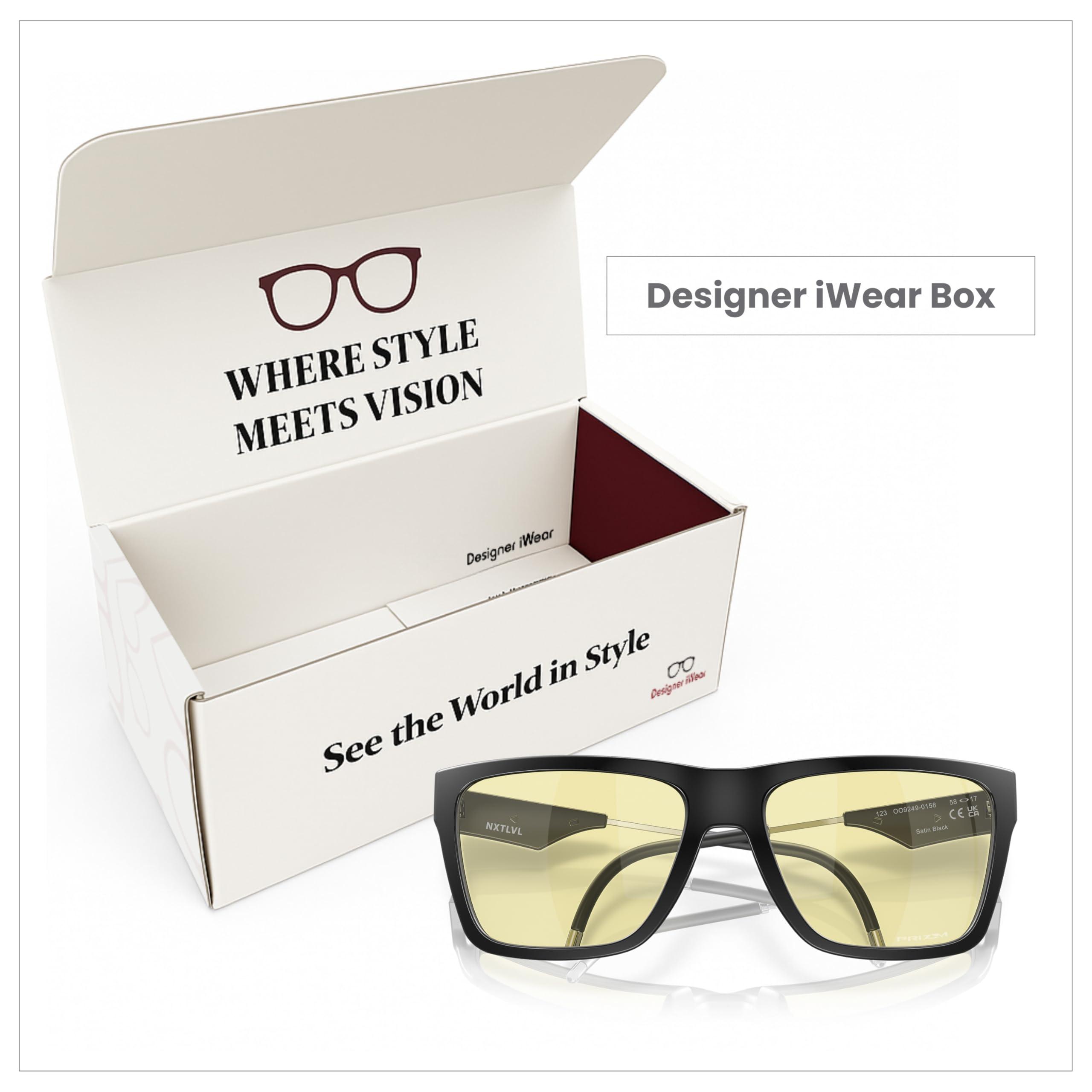 Oakley Oakley NXTLVL OO9249 Gaming Collection 924901 58MM Satin Black/Prizm Rectangular Blue Light Blocking Glasses for Men + BUNDLE Accessory Leash + BUNDLE with Designer iWear Eyewear Kit