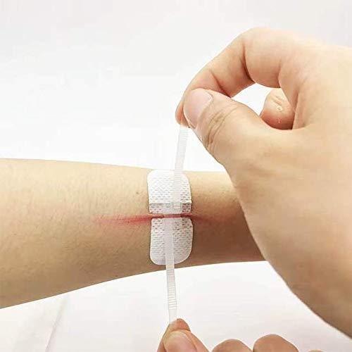 GUAIX 3Pcs White Outdoor Hemostatic Adhesive Close Wounds Painless Laceration Patch Zip Tie Wound Closure Zip Stitches Medical Bandage Band Aid(Small)