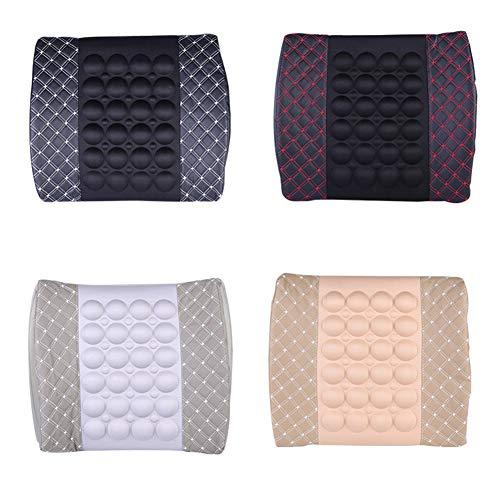 Shentesel Shentesel Massage Cushion Car Electric Vehicle Seat Back Waist Support Lumbar Pad Massager - Black + White