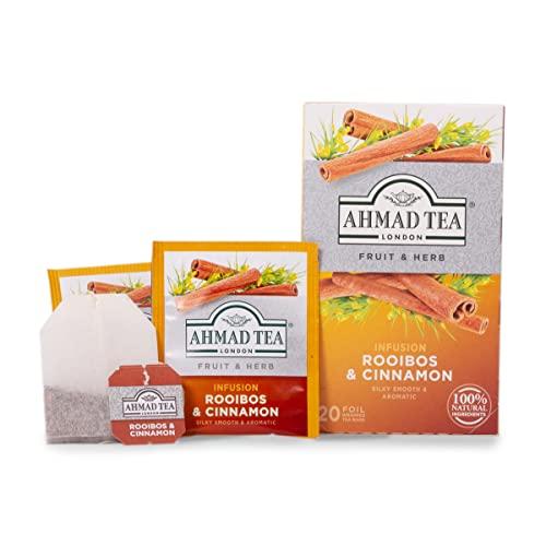 Ahmad Tea Ahmad Tea Herbal Tea, Rooibos & Cinnamon Teabags, 20 ct (Pack of 1) - Decaffeinated & Sugar-Free