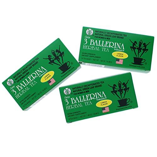 3 Ballerina 3 BALLERINA TEA DIETERS DRINK EXTRA STRENGH LEMON FLAVOR (3 boxes, 18 tea bags , 1.88 oz ?