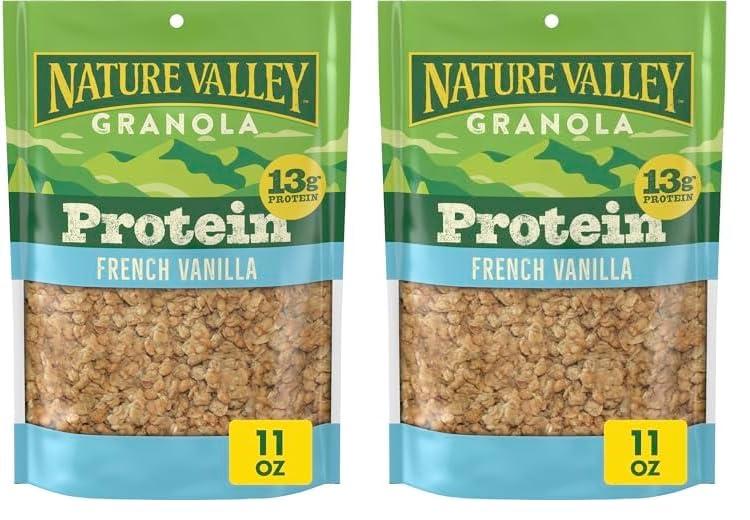 Nature Valley Nature Valley Protein Granola, French Vanilla Flavored, Resealable Bag, 11 oz (Pack of 2)
