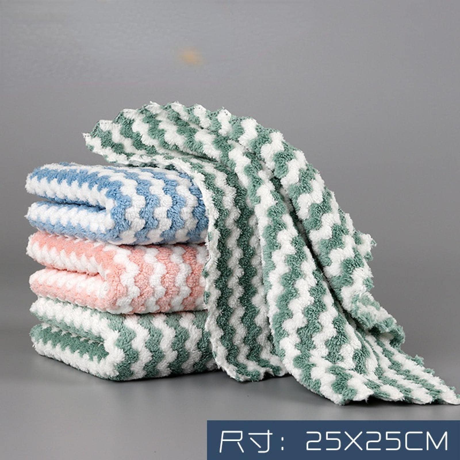 N\\\\A NA Cationic Dishcloth Coral Velvet Jacquard Dishcloth Absorbent Thickened Kitchen Cleaning Cloth dishwashing Cloth Table Towel Wholesale 25 * 25