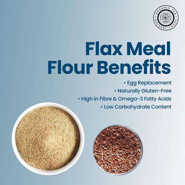 Pride Of India Pride of India - PACK of 6 - Flax Meal Flour 1 lbs (454 gm) Nutty Earthy Taste Freshly Milled in Small Batches | Used for Baking Coating Thickening | Prepare Muffins Pancakes Smoothies Pudding Salads