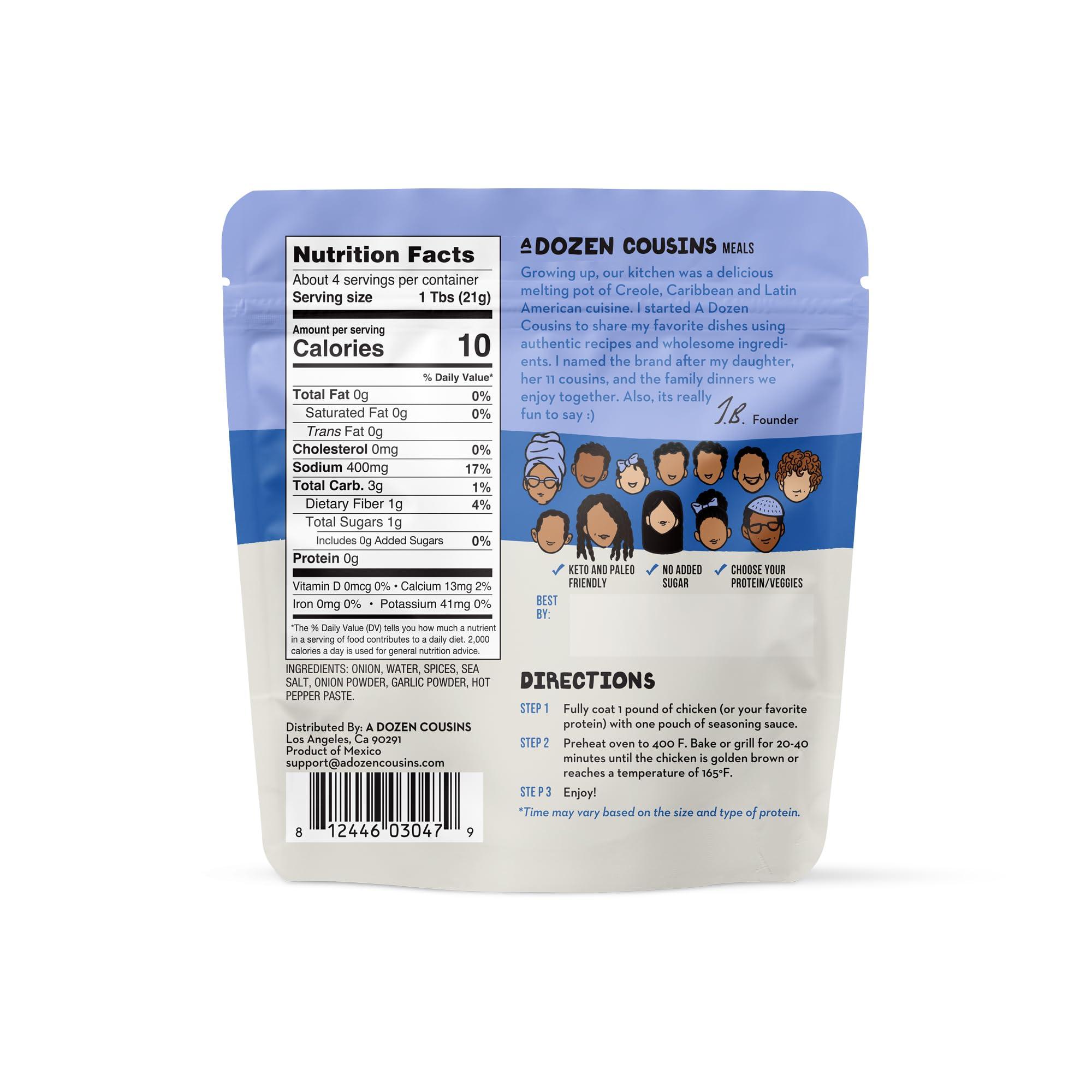 A Dozen Cousins Meals A Dozen Cousins Entre Seasoning Sauce Marinade - Coat and Cook for Chicken Seasoning, BBQ, Protein & More - 10 Pack - Bold Jamaican Jerk Seasoning Sauce with Hot Peppers (3oz Each)