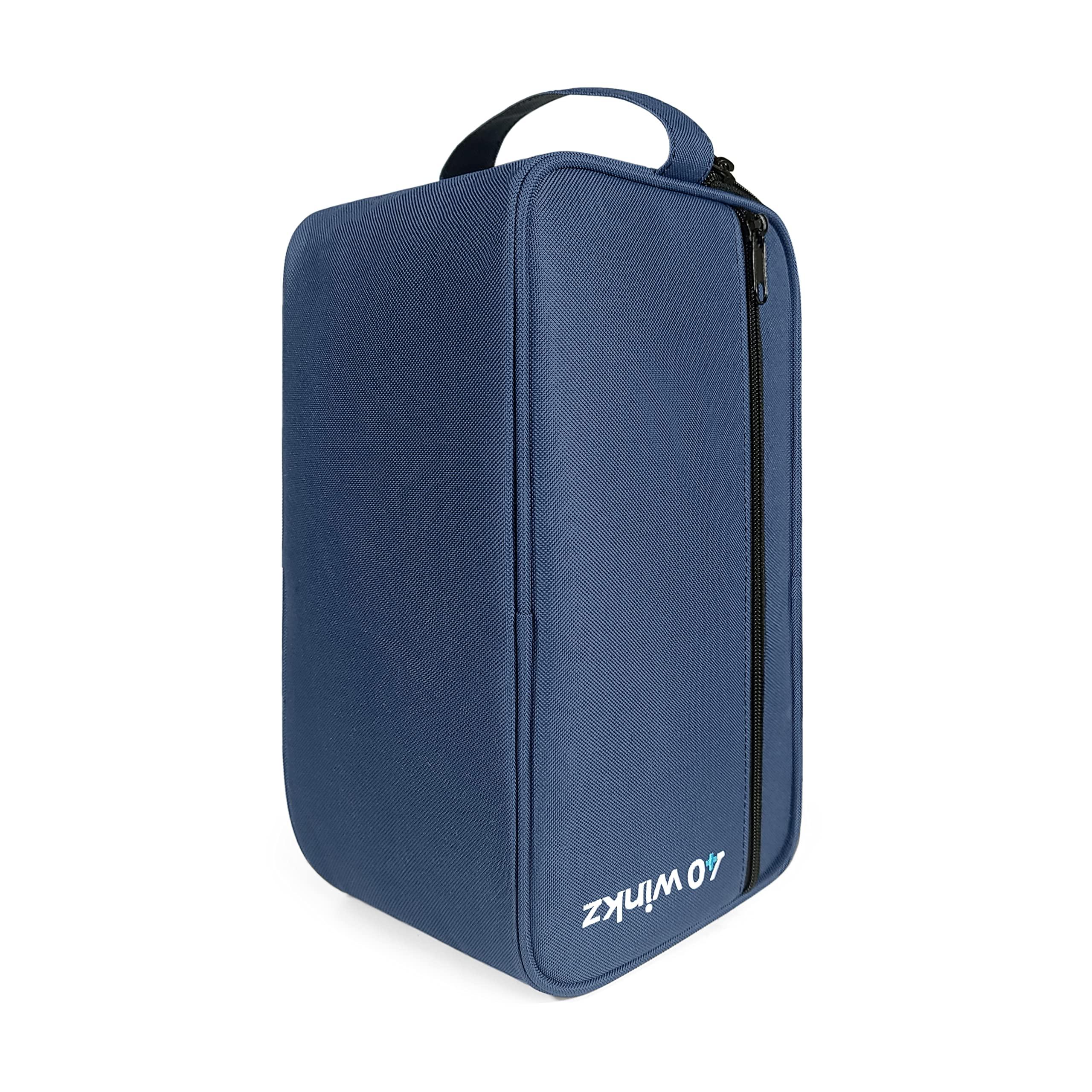 40Winkz 40Winkz Travel Carrying Bag compatible with ResMed AirMini, Portable CPAP Equipment Bag and Supplies Storage Bag with Shoulder Strap, Organizer Carrying Case with Luggage Strap (Navy)