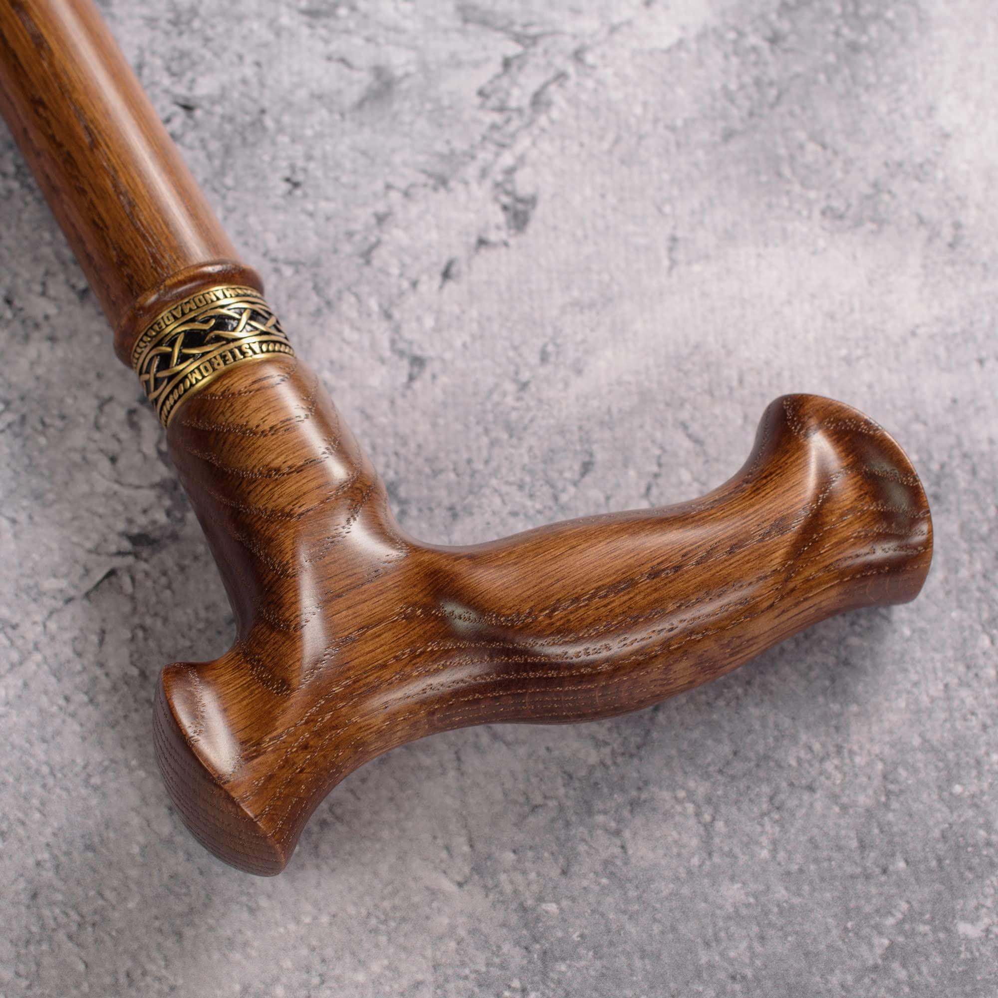 Asterom Asterom Walking Cane - Handmade, Ergonomic, Wooden Canes for Men & Women - Unique Wood Walking Sticks for Seniors (Caramel, 38 Inches)