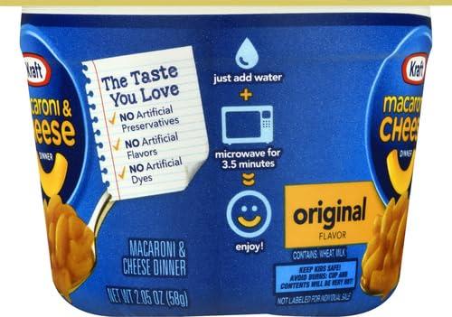 Kraft Mac & Cheese Kraft Original Easy Microwavable Macaroni and Cheese Cups (8 ct Box, 2.05 oz Cups) (Pack of 2)