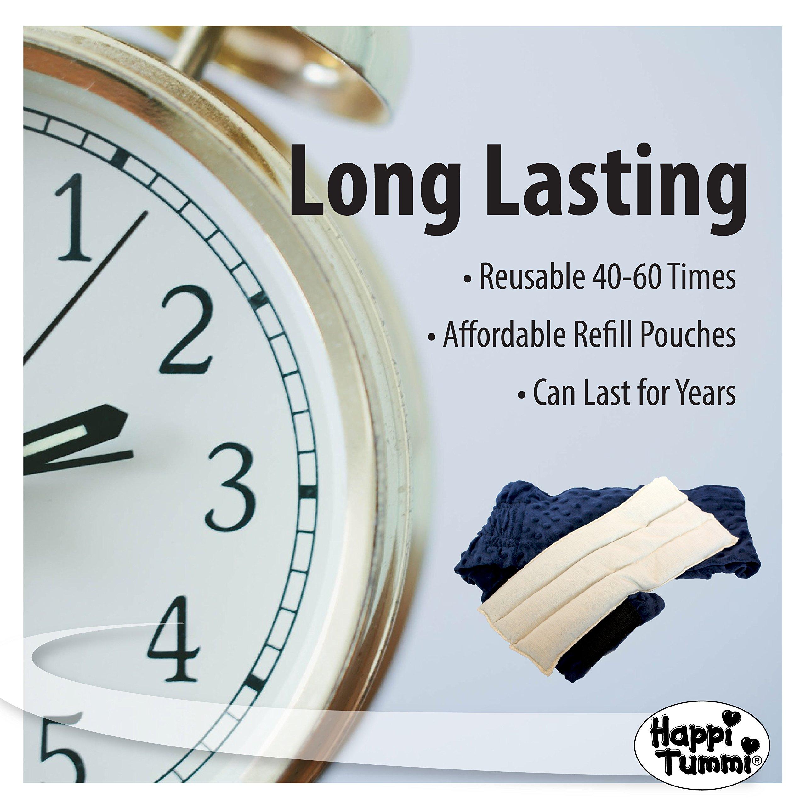 Happi Tummi Microwavable Heating Pad, Natural Aromatherapy Wrap for Menstrual Cramps, Abdominal Discomfort, Back Neck and Shoulder Pain (Small, Blue)