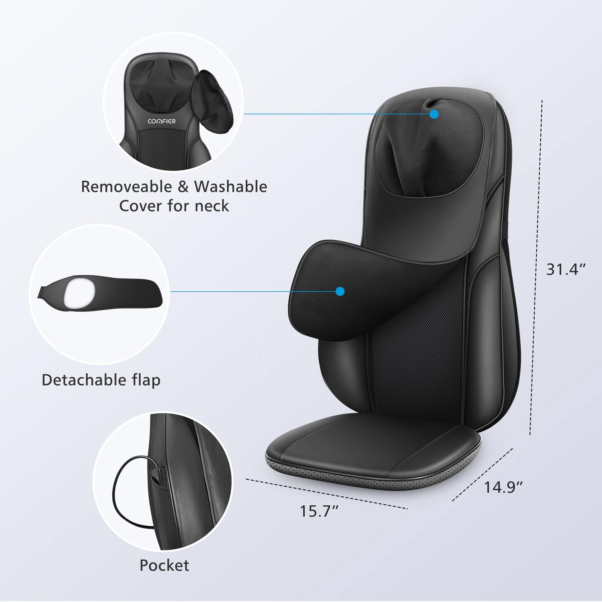 COMFIER COMFIER Shiatsu Back Massager with Heat, Deep Kneading & Rolling Massage Chair Pad, Chair Massager for Office Home Use, Gift for Dad Mom